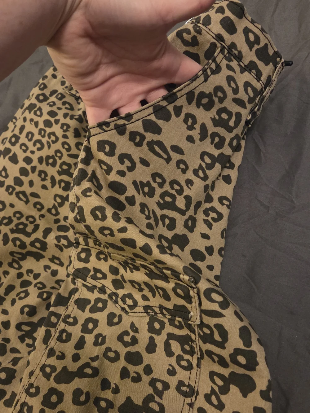 Almost Famous Leopard Print Skinny Jeans in Tan and Black